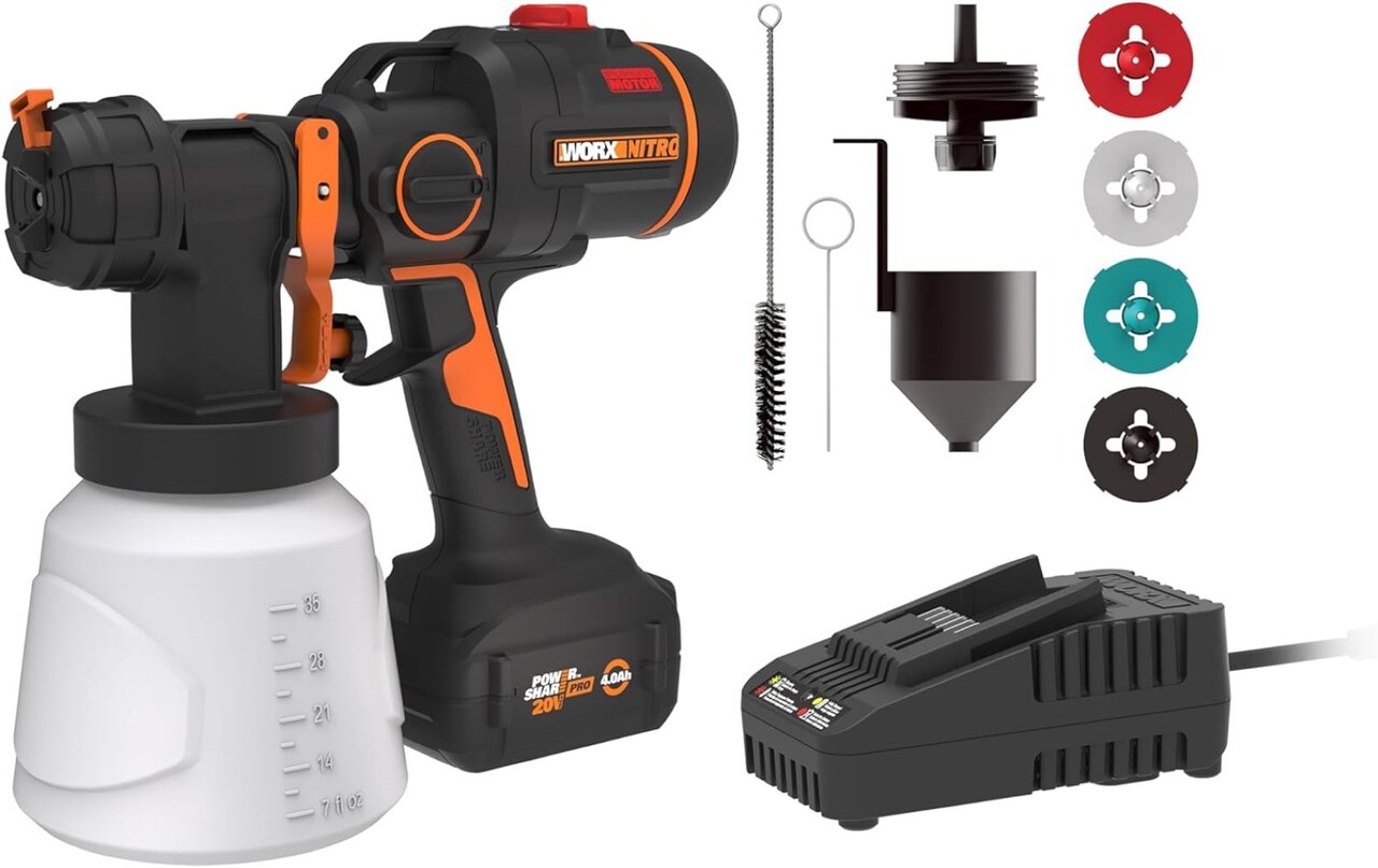 Worx Nitro WX020L 20V Cordless Paint Sprayer with Brushless Motor